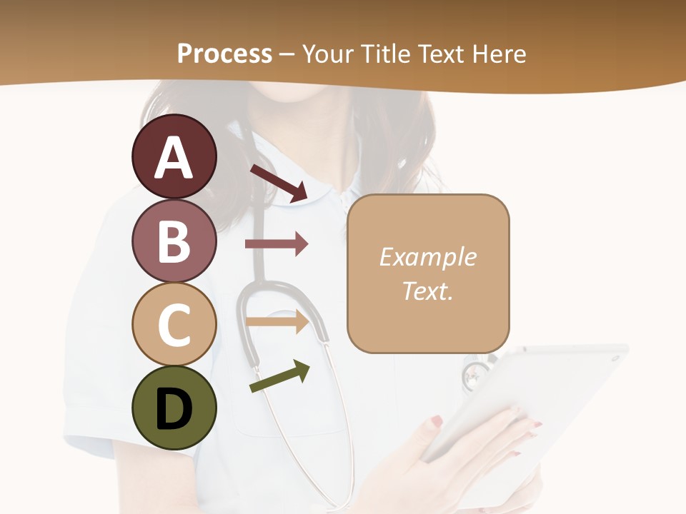 A Woman Doctor With A Stethoscope In Her Hand PowerPoint Template