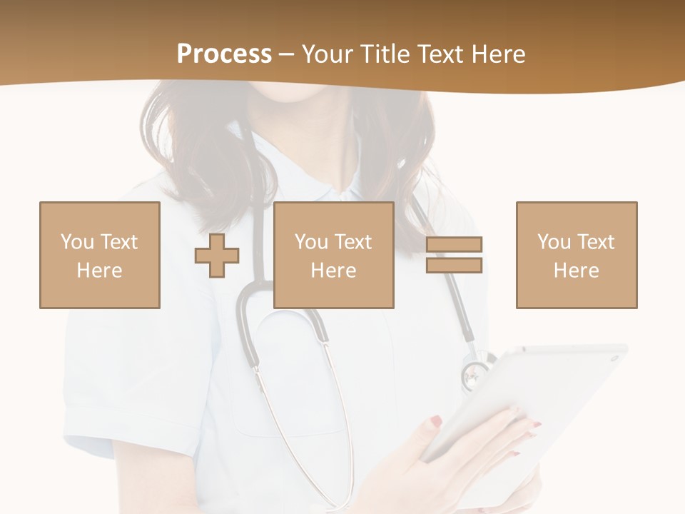 A Woman Doctor With A Stethoscope In Her Hand PowerPoint Template