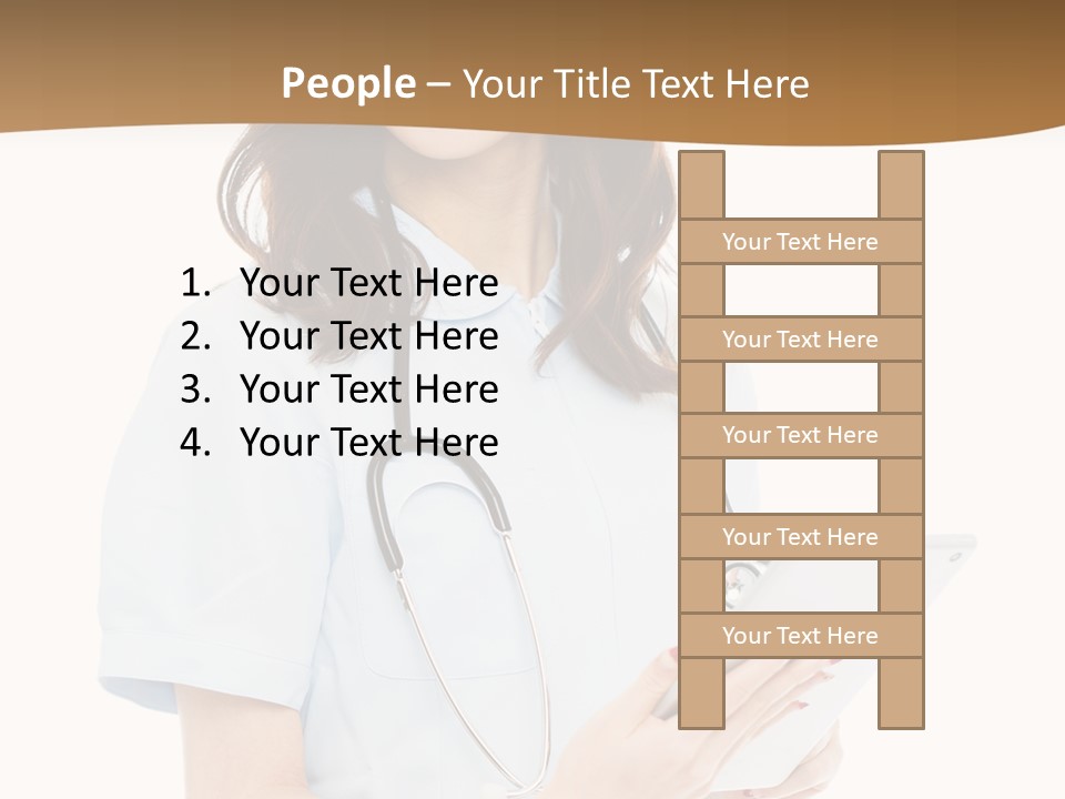 A Woman Doctor With A Stethoscope In Her Hand PowerPoint Template