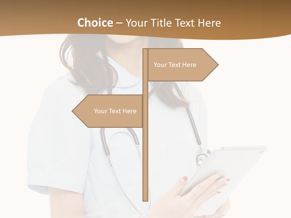 A Woman Doctor With A Stethoscope In Her Hand PowerPoint Template