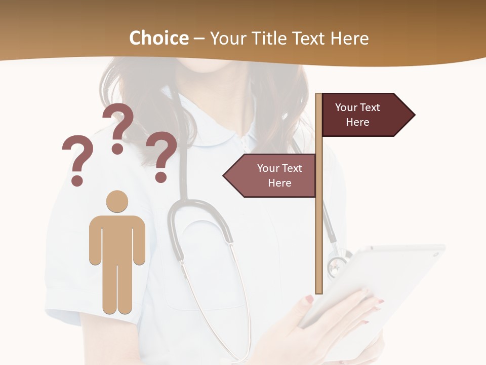 A Woman Doctor With A Stethoscope In Her Hand PowerPoint Template