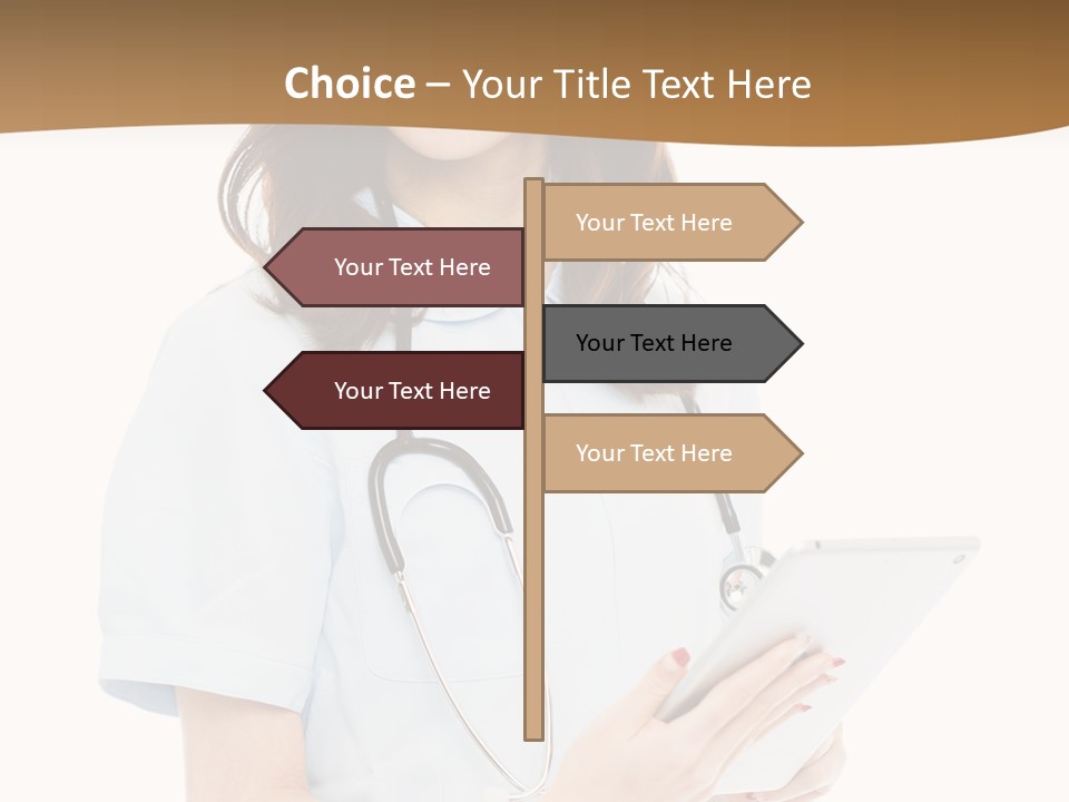 A Woman Doctor With A Stethoscope In Her Hand PowerPoint Template