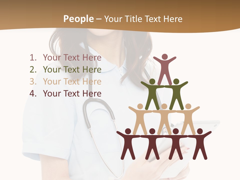 A Woman Doctor With A Stethoscope In Her Hand PowerPoint Template