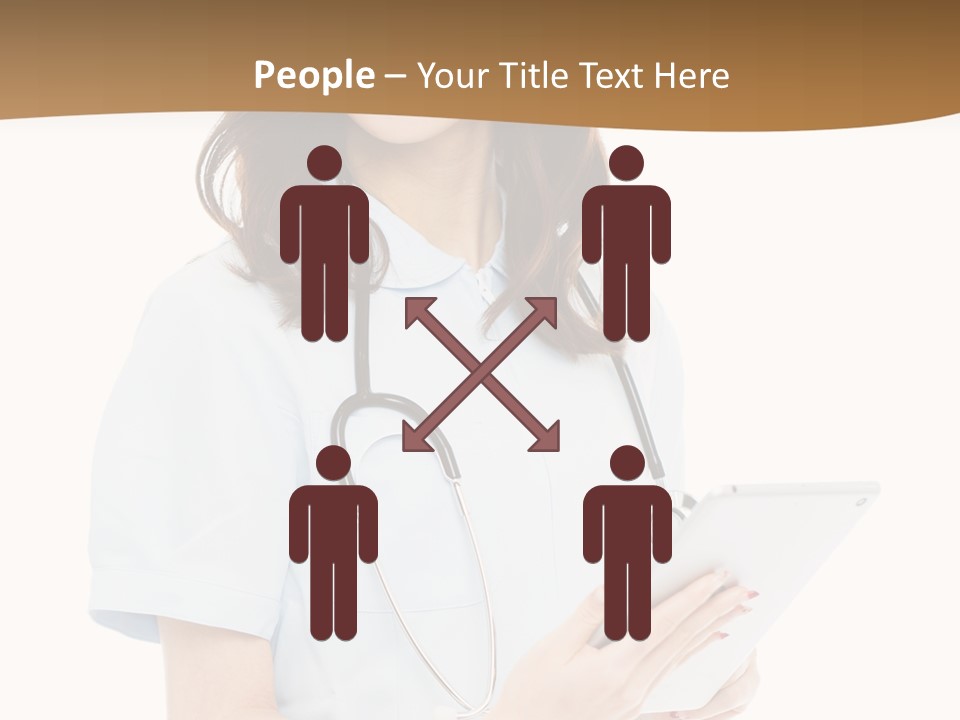 A Woman Doctor With A Stethoscope In Her Hand PowerPoint Template