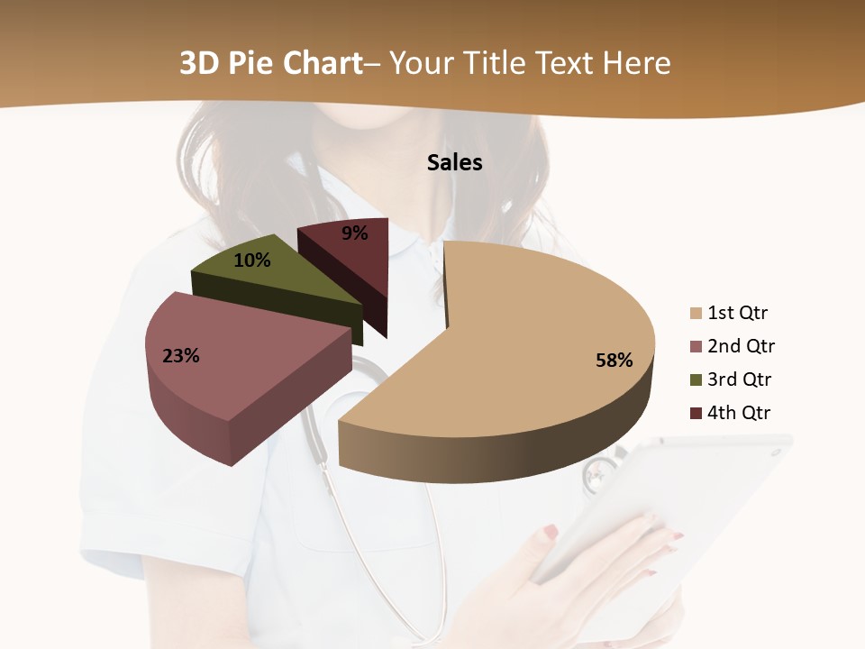 A Woman Doctor With A Stethoscope In Her Hand PowerPoint Template