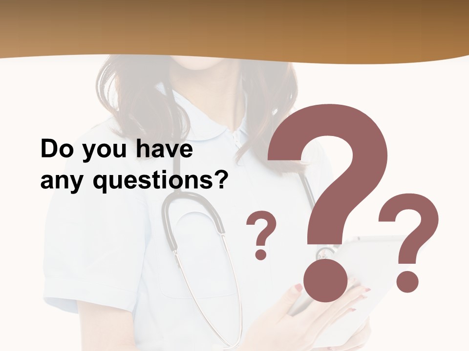 A Woman Doctor With A Stethoscope In Her Hand PowerPoint Template