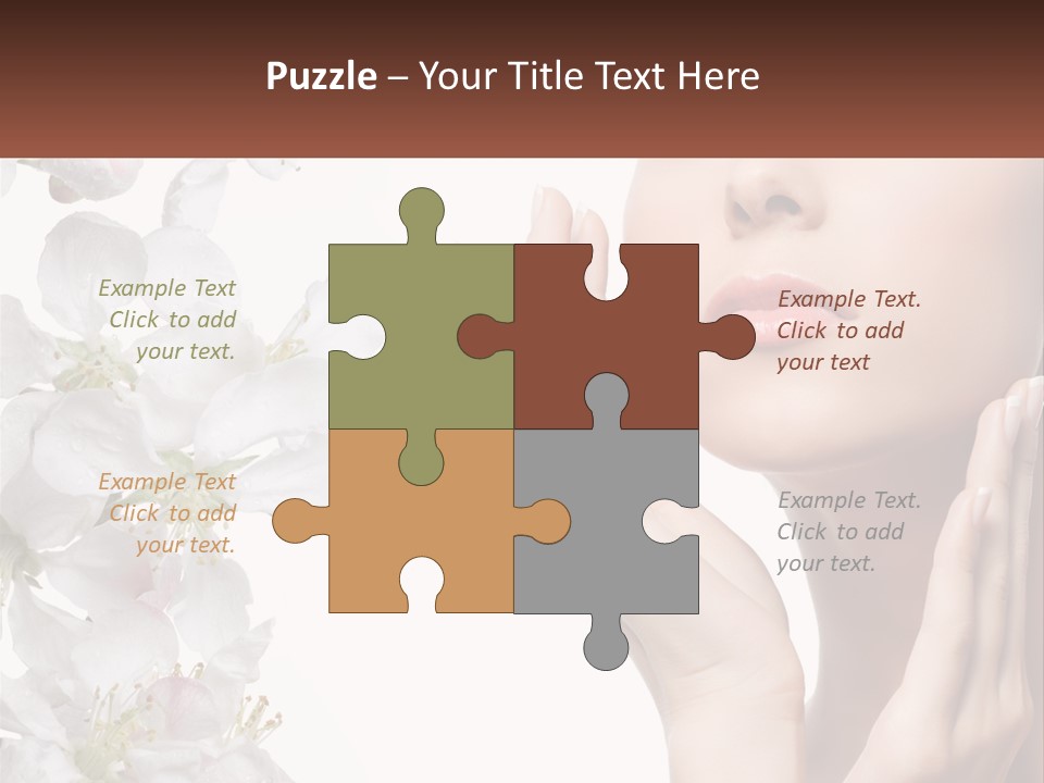 A Woman Holding Her Hands Up To Her Face PowerPoint Template