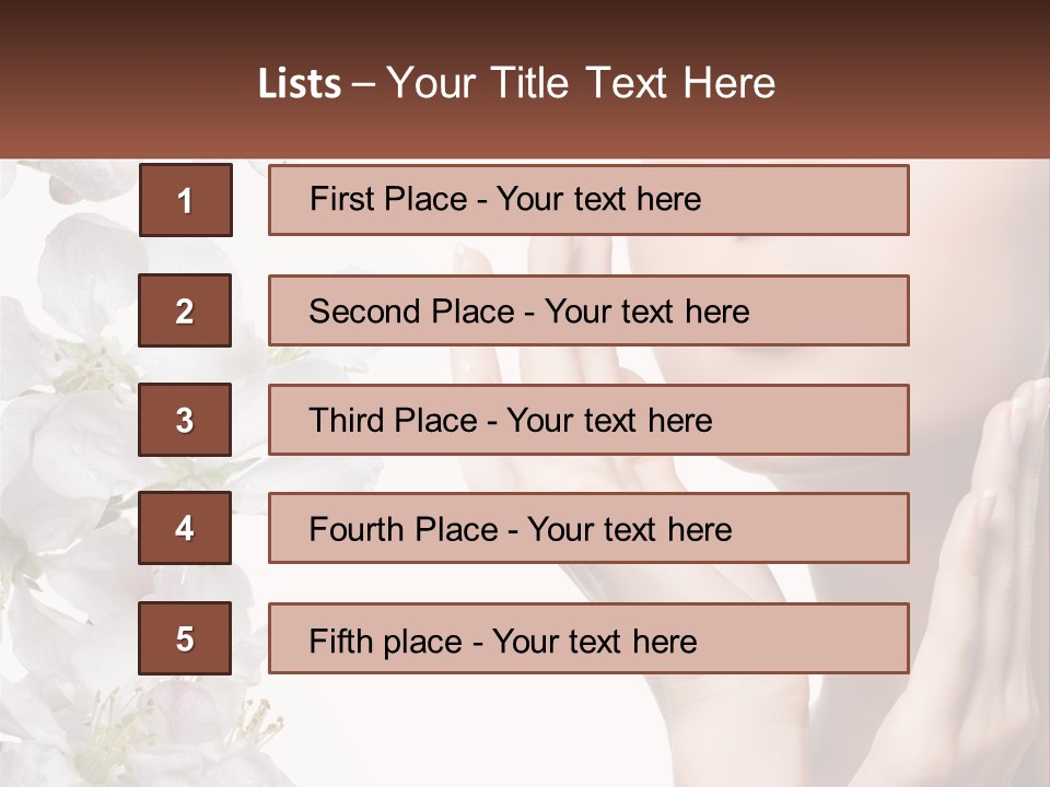 A Woman Holding Her Hands Up To Her Face PowerPoint Template