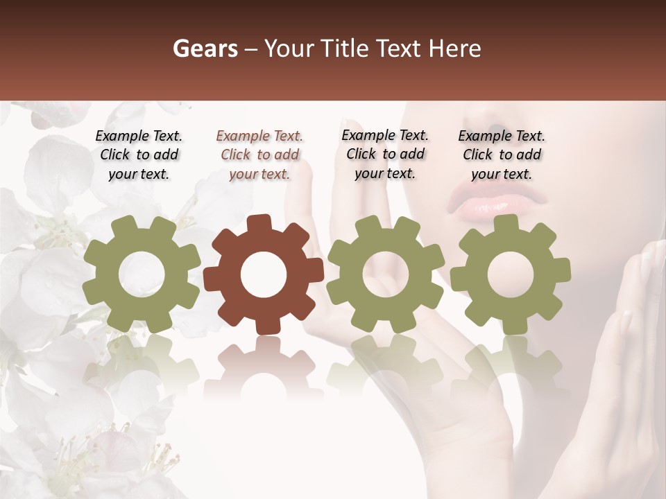 A Woman Holding Her Hands Up To Her Face PowerPoint Template