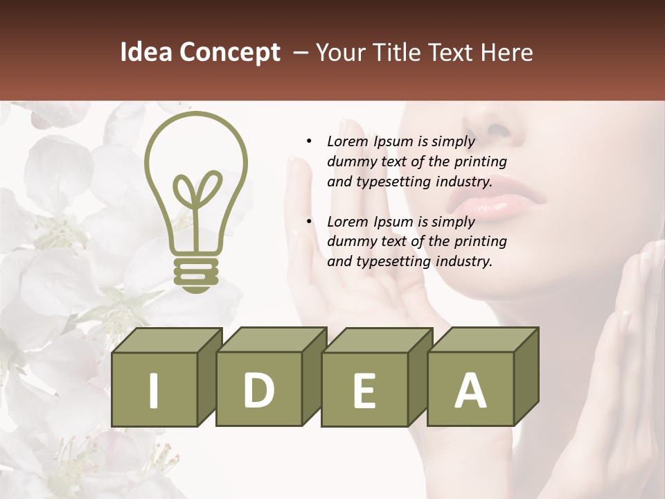 A Woman Holding Her Hands Up To Her Face PowerPoint Template