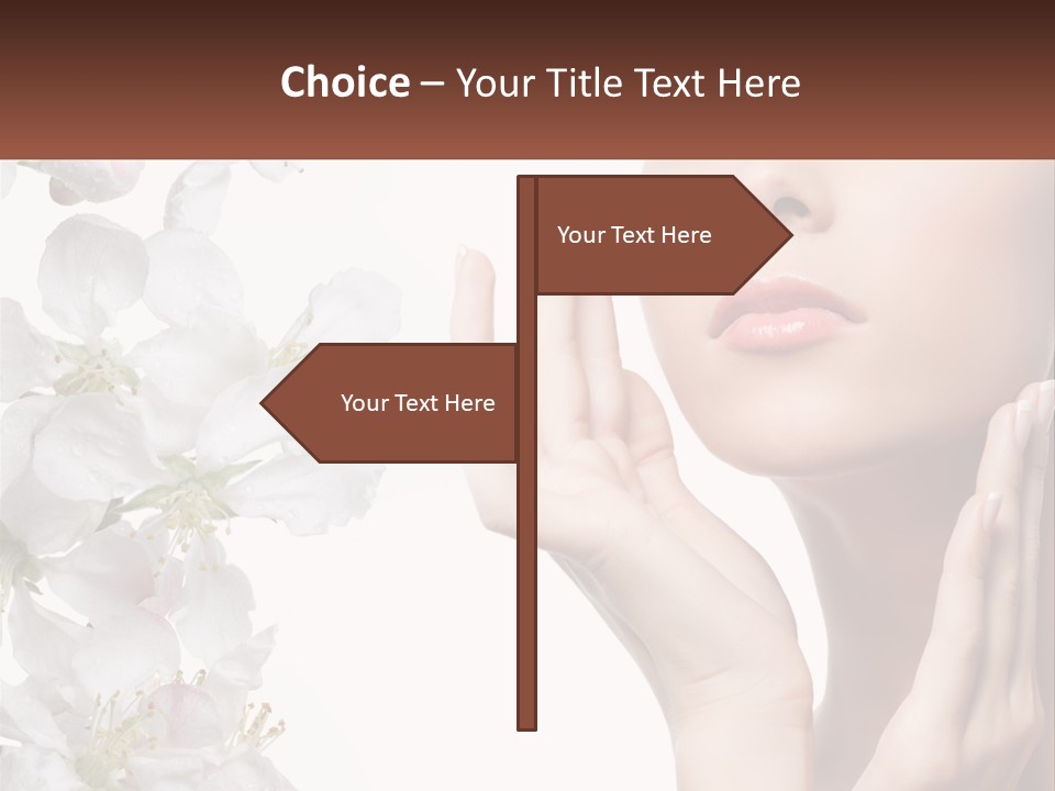 A Woman Holding Her Hands Up To Her Face PowerPoint Template