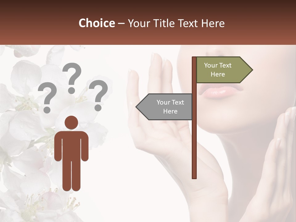 A Woman Holding Her Hands Up To Her Face PowerPoint Template