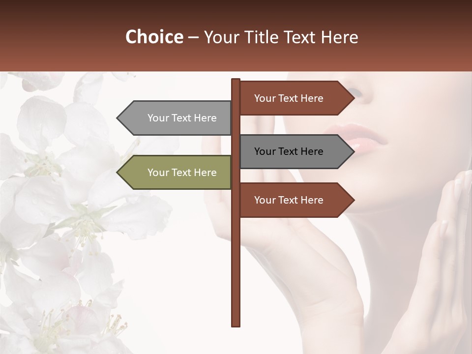 A Woman Holding Her Hands Up To Her Face PowerPoint Template