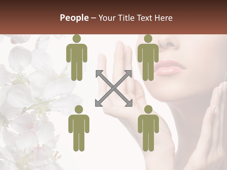 A Woman Holding Her Hands Up To Her Face PowerPoint Template