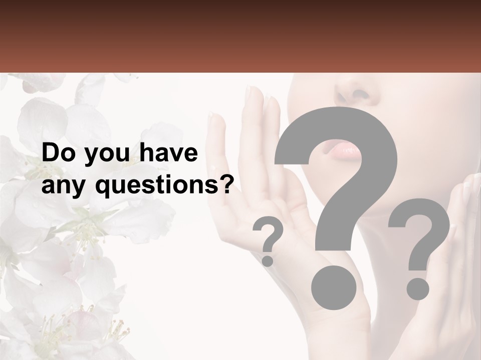 A Woman Holding Her Hands Up To Her Face PowerPoint Template