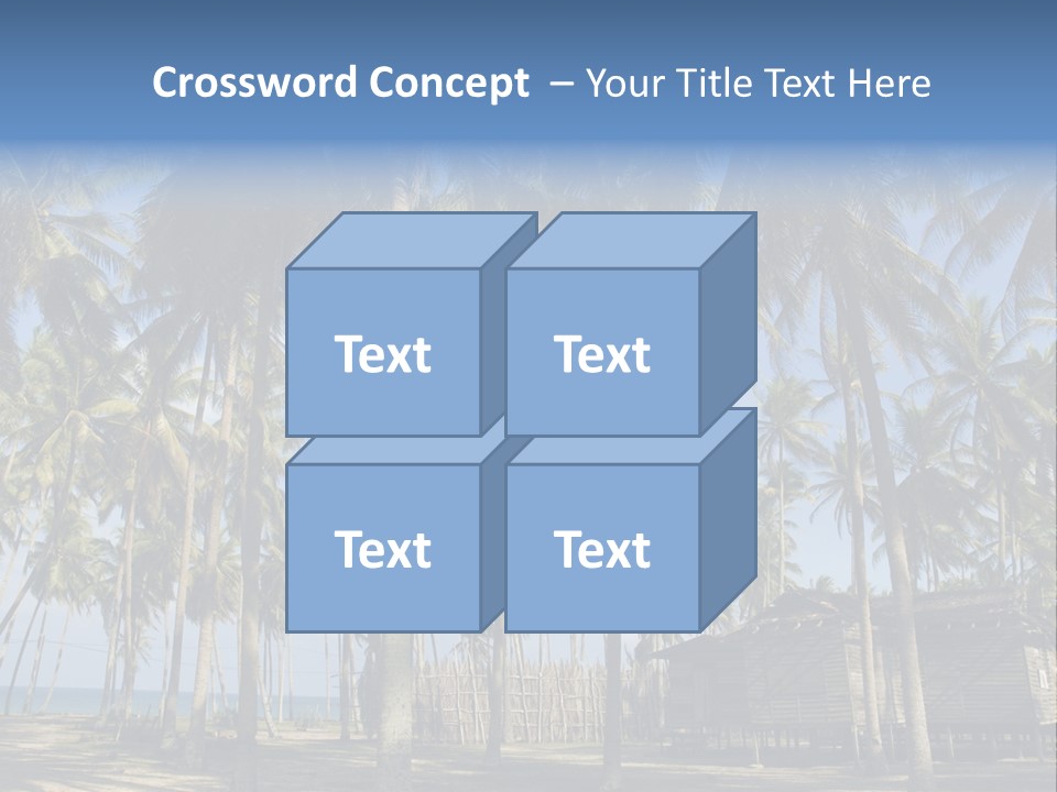 A Powerpoint Presentation With Palm Trees In The Background PowerPoint Template