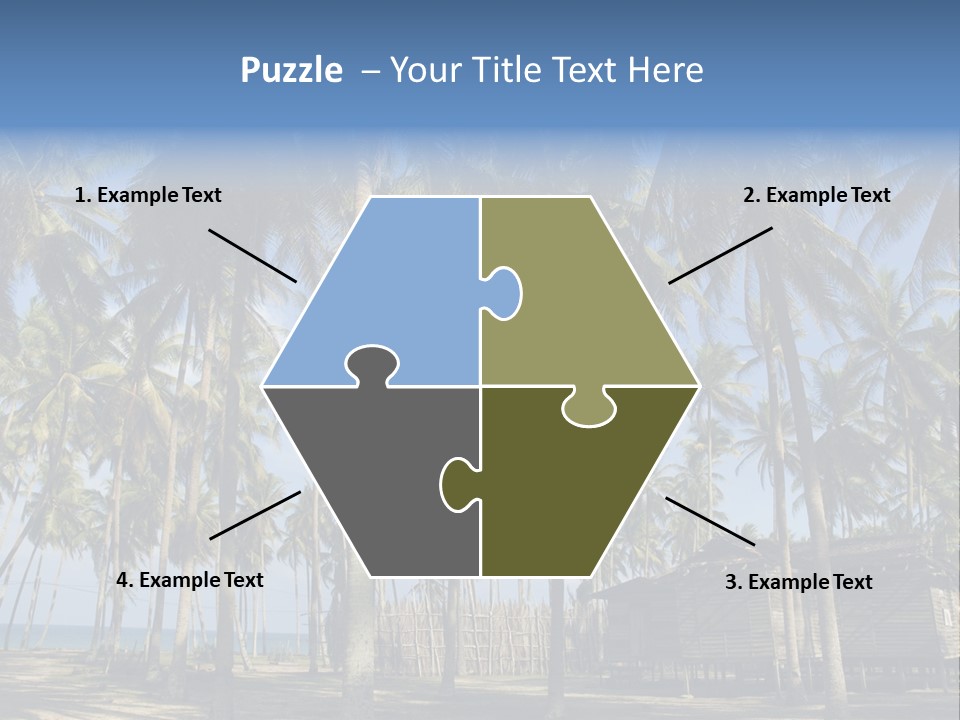 A Powerpoint Presentation With Palm Trees In The Background PowerPoint Template