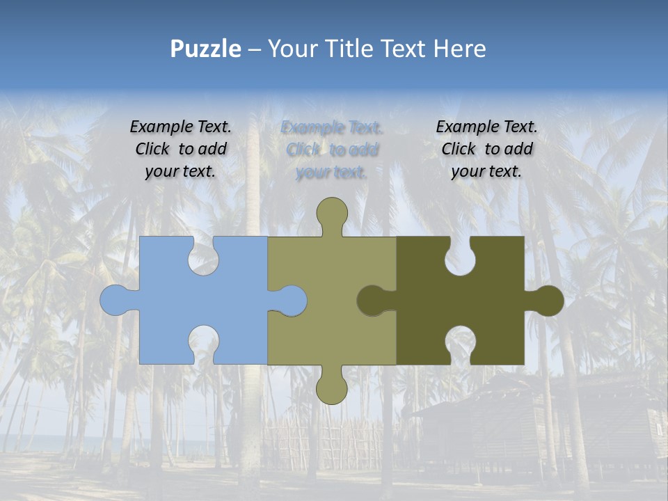 A Powerpoint Presentation With Palm Trees In The Background PowerPoint Template