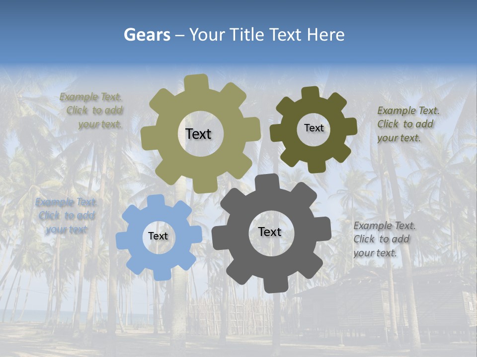 A Powerpoint Presentation With Palm Trees In The Background PowerPoint Template