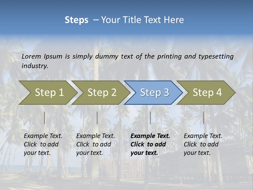 A Powerpoint Presentation With Palm Trees In The Background PowerPoint Template