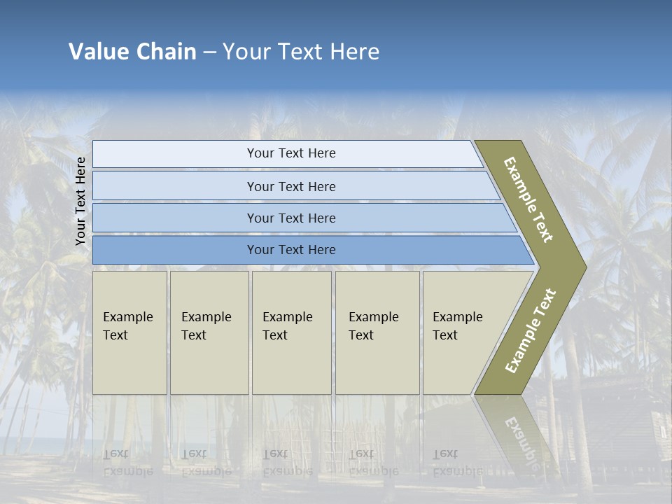 A Powerpoint Presentation With Palm Trees In The Background PowerPoint Template