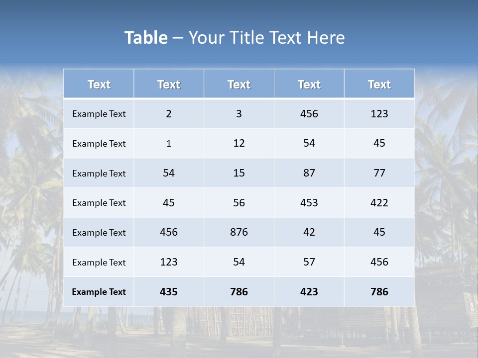 A Powerpoint Presentation With Palm Trees In The Background PowerPoint Template