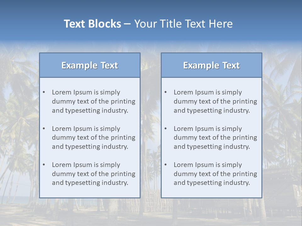 A Powerpoint Presentation With Palm Trees In The Background PowerPoint Template