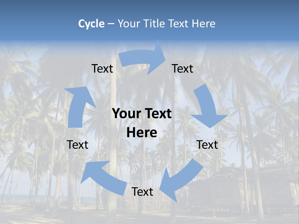 A Powerpoint Presentation With Palm Trees In The Background PowerPoint Template