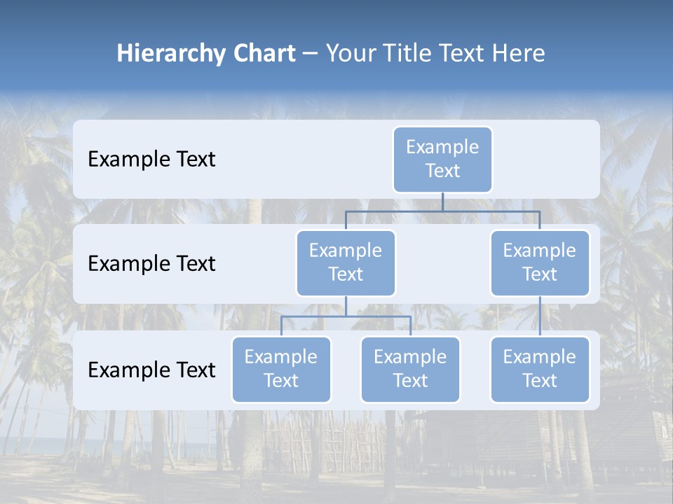 A Powerpoint Presentation With Palm Trees In The Background PowerPoint Template