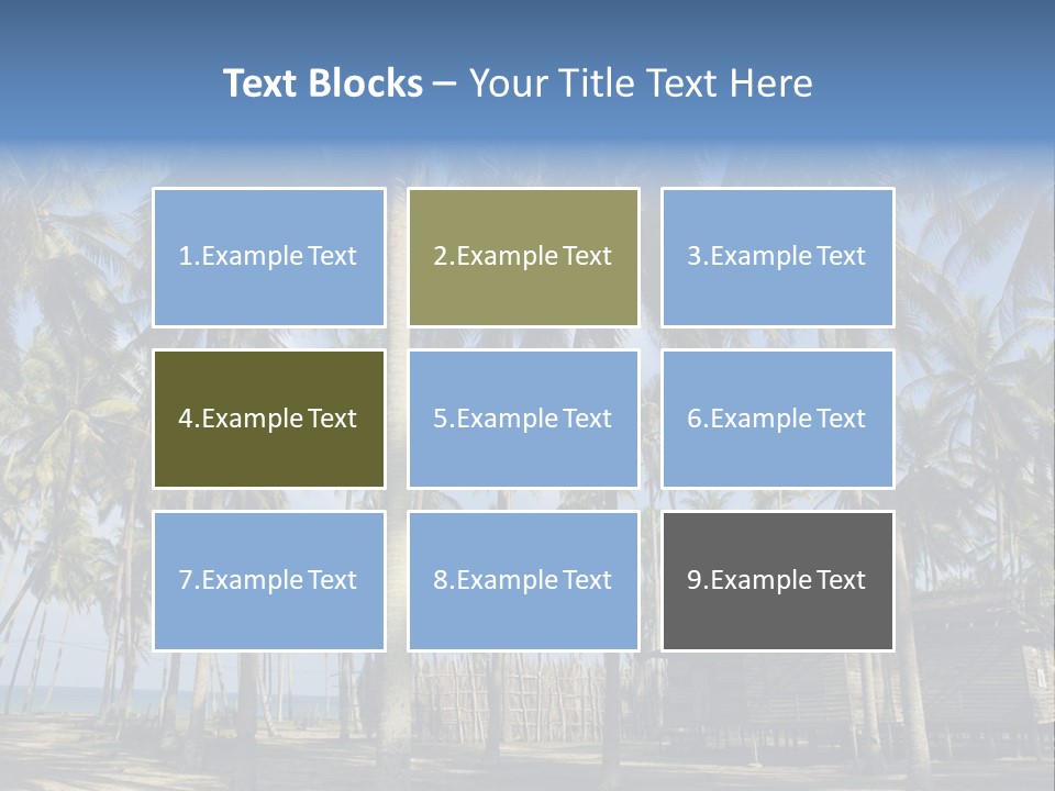 A Powerpoint Presentation With Palm Trees In The Background PowerPoint Template