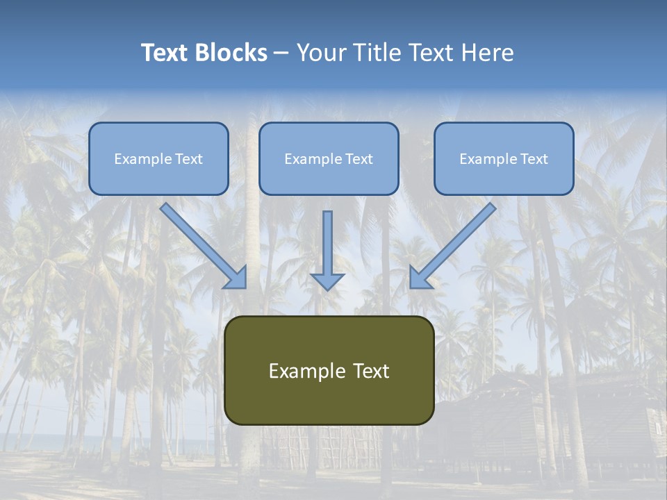 A Powerpoint Presentation With Palm Trees In The Background PowerPoint Template