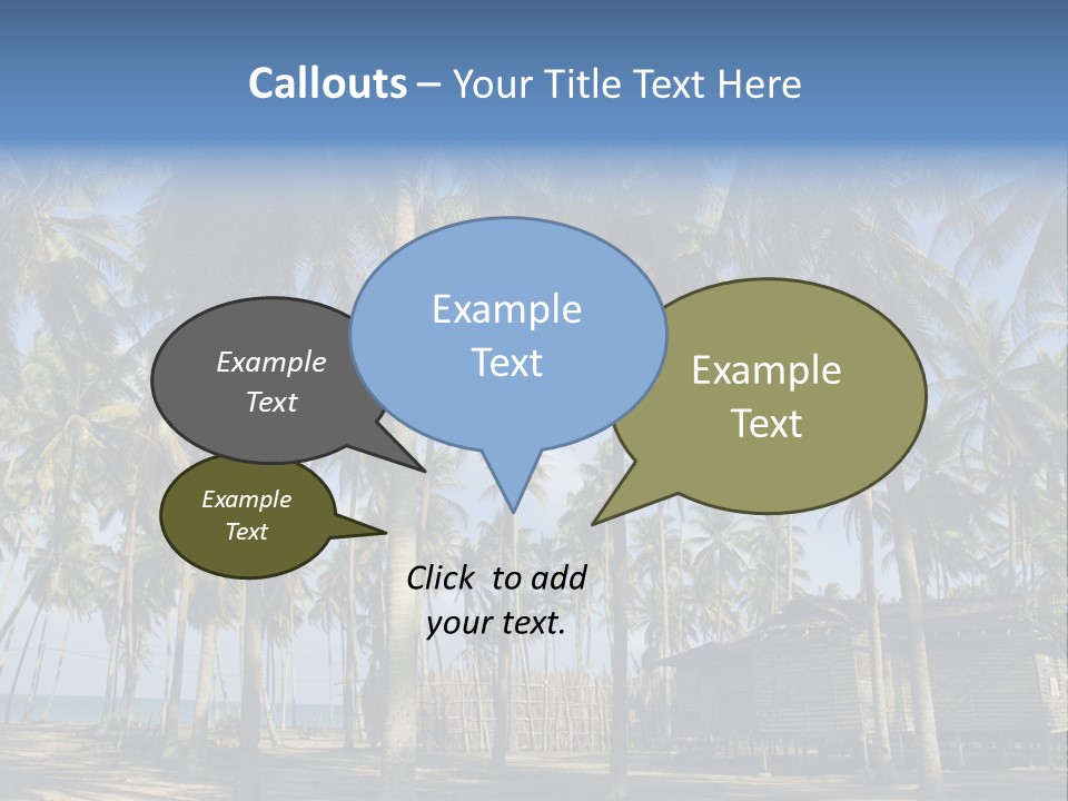 A Powerpoint Presentation With Palm Trees In The Background PowerPoint Template