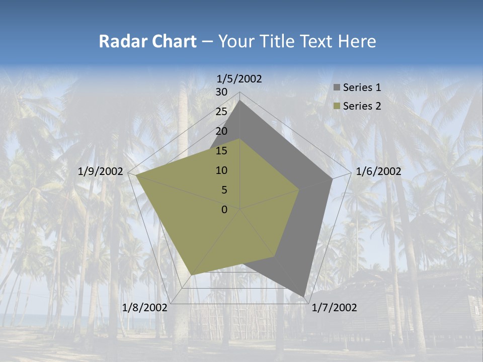A Powerpoint Presentation With Palm Trees In The Background PowerPoint Template