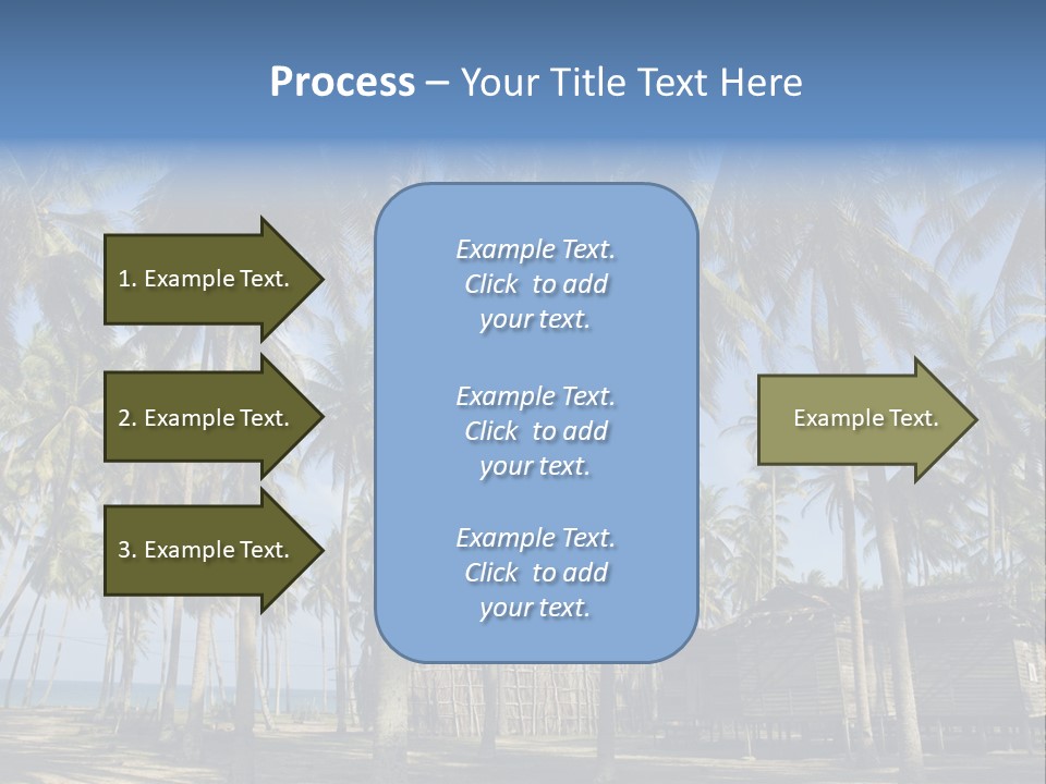 A Powerpoint Presentation With Palm Trees In The Background PowerPoint Template