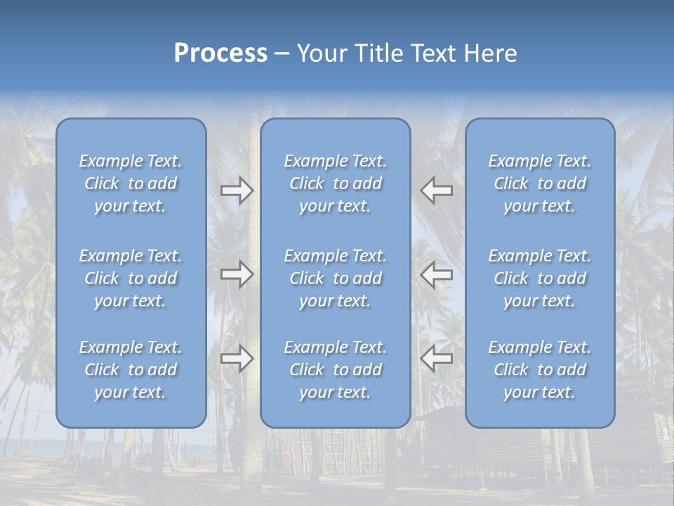 A Powerpoint Presentation With Palm Trees In The Background PowerPoint Template