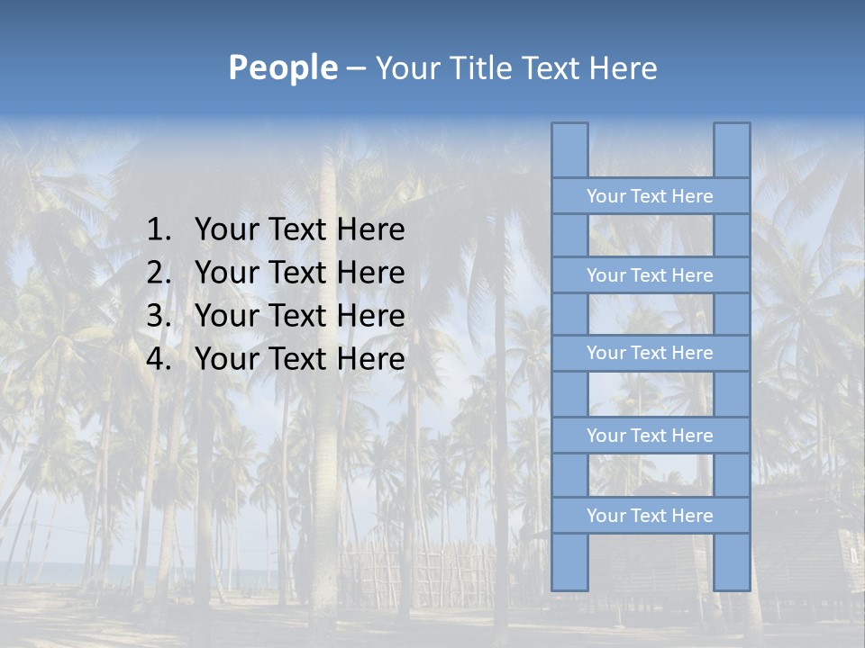 A Powerpoint Presentation With Palm Trees In The Background PowerPoint Template