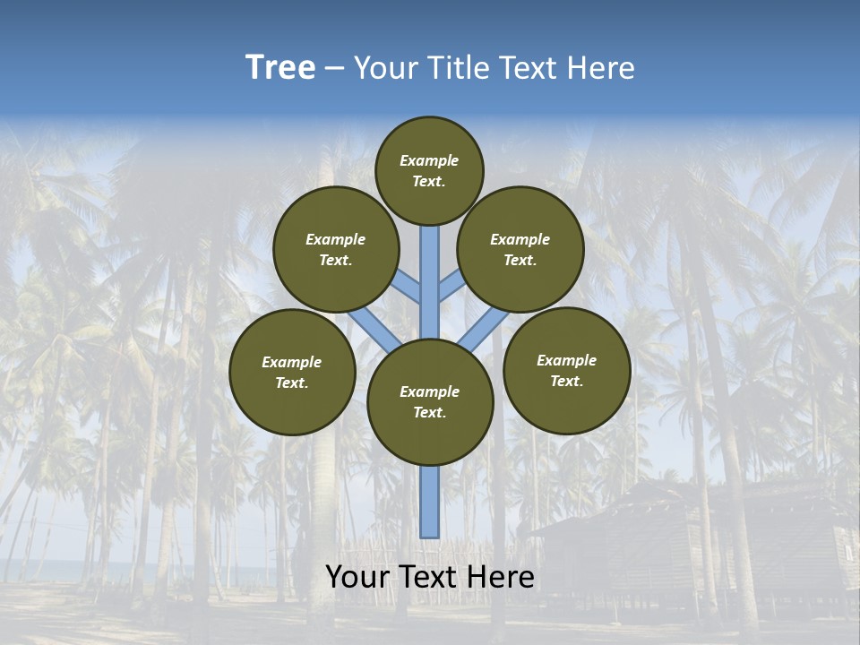 A Powerpoint Presentation With Palm Trees In The Background PowerPoint Template
