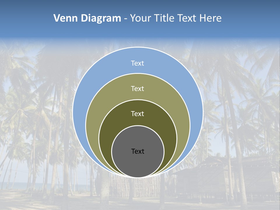 A Powerpoint Presentation With Palm Trees In The Background PowerPoint Template