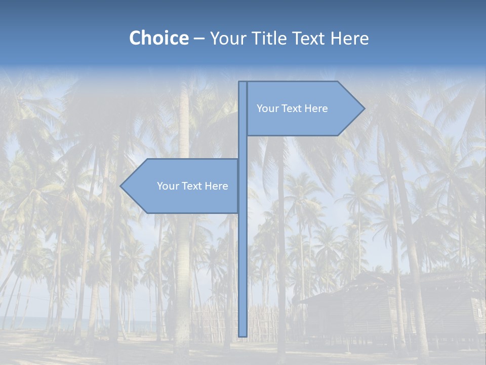 A Powerpoint Presentation With Palm Trees In The Background PowerPoint Template
