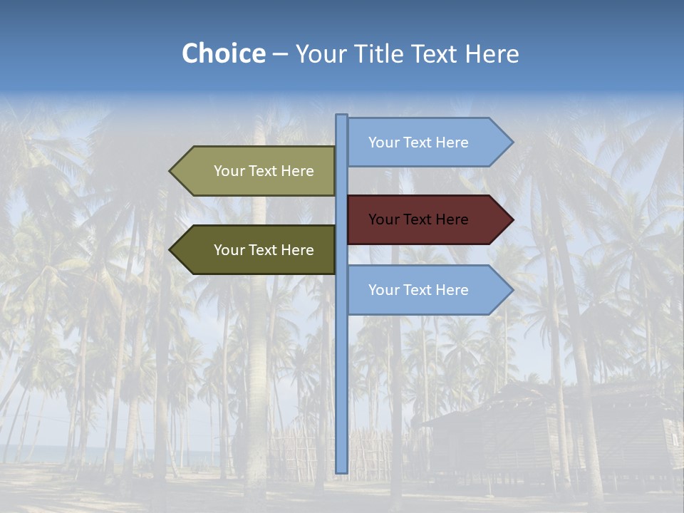 A Powerpoint Presentation With Palm Trees In The Background PowerPoint Template