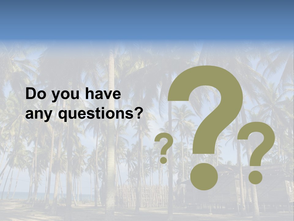 A Powerpoint Presentation With Palm Trees In The Background PowerPoint Template