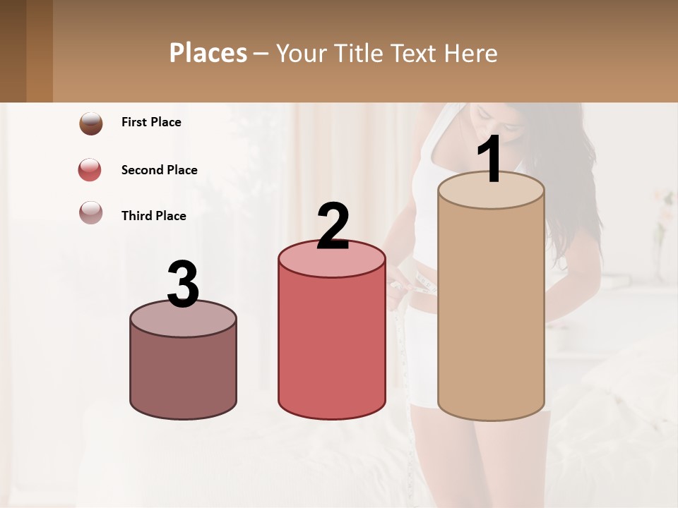 A Woman Measuring Her Waist With A Measuring Tape PowerPoint Template