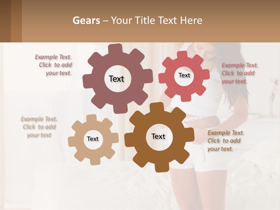 A Woman Measuring Her Waist With A Measuring Tape PowerPoint Template