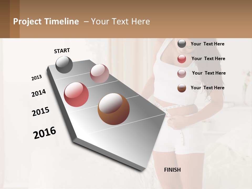 A Woman Measuring Her Waist With A Measuring Tape PowerPoint Template