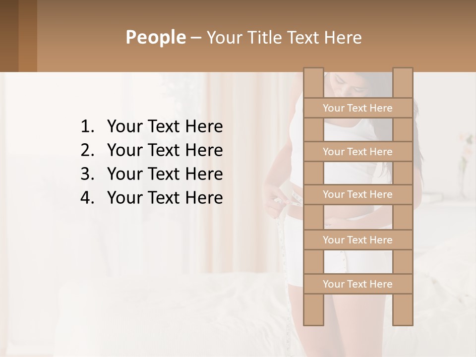 A Woman Measuring Her Waist With A Measuring Tape PowerPoint Template