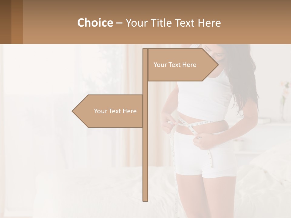 A Woman Measuring Her Waist With A Measuring Tape PowerPoint Template