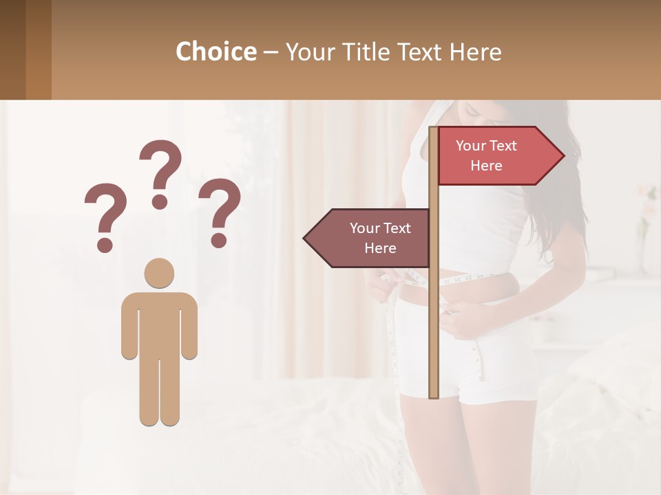 A Woman Measuring Her Waist With A Measuring Tape PowerPoint Template