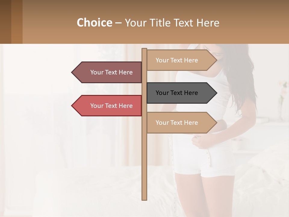 A Woman Measuring Her Waist With A Measuring Tape PowerPoint Template