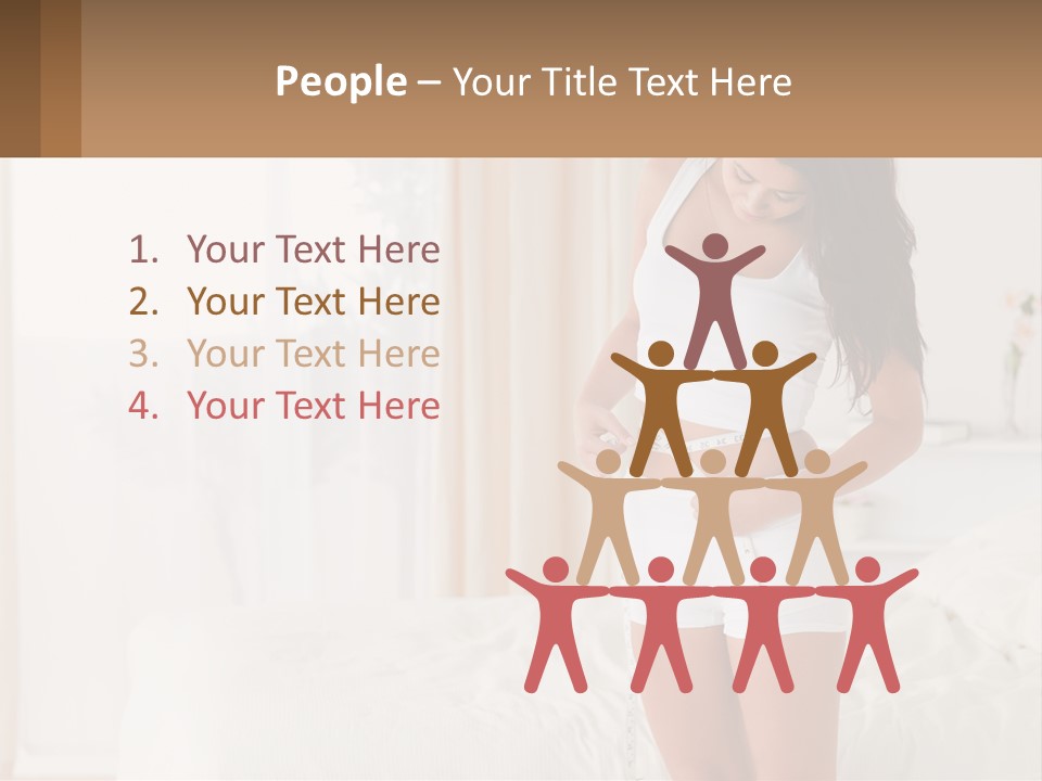 A Woman Measuring Her Waist With A Measuring Tape PowerPoint Template