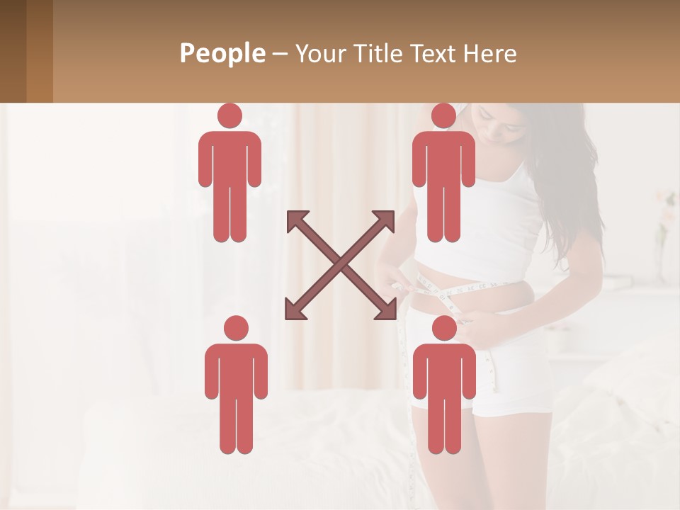 A Woman Measuring Her Waist With A Measuring Tape PowerPoint Template